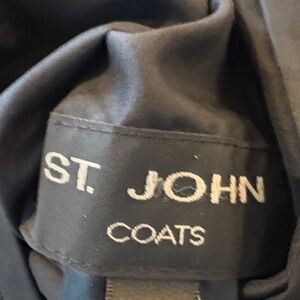 St. John Women's Black, Reversible genuine Fur and silk coat.